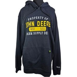 John Deere Men's Black Hoodie Size XL